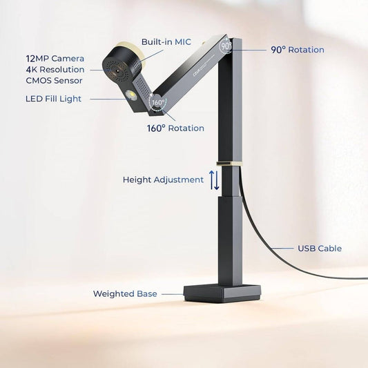 CZUR Fancy S Pro Document Scanner | 12MP CMOS Sensor | 4000 × 3000 Resolution | Autofocus