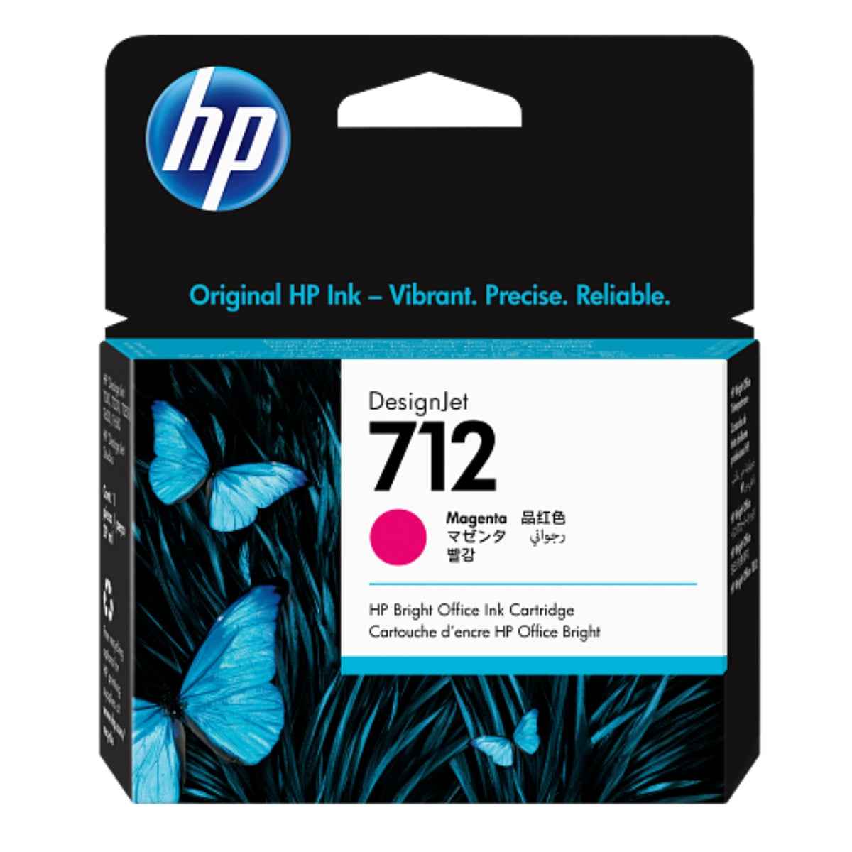 HP 712 29‑ml DesignJet Original Ink Cartridge – Cyan, Magenta, Yellow, Black – Professional Large-Format Printing for HP DesignJet – High-Precision, Reliable OEM Ink