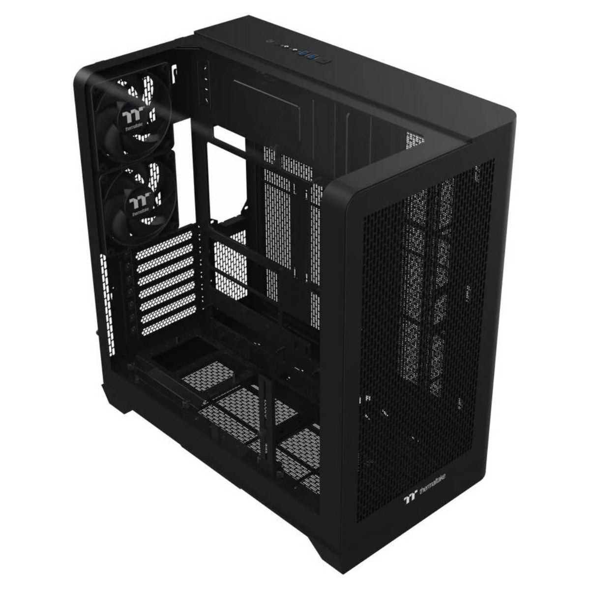 Thermaltake View 390 Air Mid Tower Case | ATX Gaming Chassis | Curved Tempered Glass | Up to 360mm Radiator | 11 × 120mm Fan Support | GPU Support Bracket | Black | CA-11F-00M1WN-00