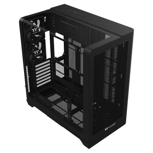 Thermaltake View 390 Air Mid Tower Case | ATX Gaming Chassis | Curved Tempered Glass | Up to 360mm Radiator | 11 × 120mm Fan Support | GPU Support Bracket | Black | CA-11F-00M1WN-00