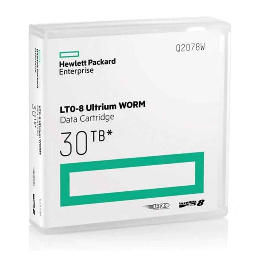 HPE 30TB LTO-8 Ultrium RW Data Cartridge, 12TB Native Capacity, Up to 700 MB/s Transfer Speed, FIPS 140-2 Level 1 Encryption, Rewritable