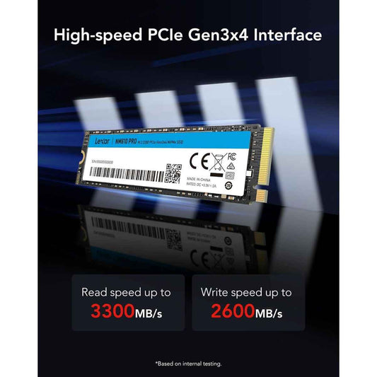 Lexar NM610PRO 1TB M.2 2280 PCIe Gen3x4 NVMe Internal SSD – 3300MB/s Read, 2600MB/s Write, Shock Resistant