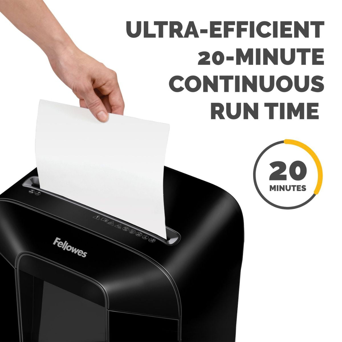 Fellowes Powershred LX85 Cross-Cut Shredder | P-4 | 12-Sheet Capacity | 4 × 40mm | 5-Gallon Bin | Black | 4400401