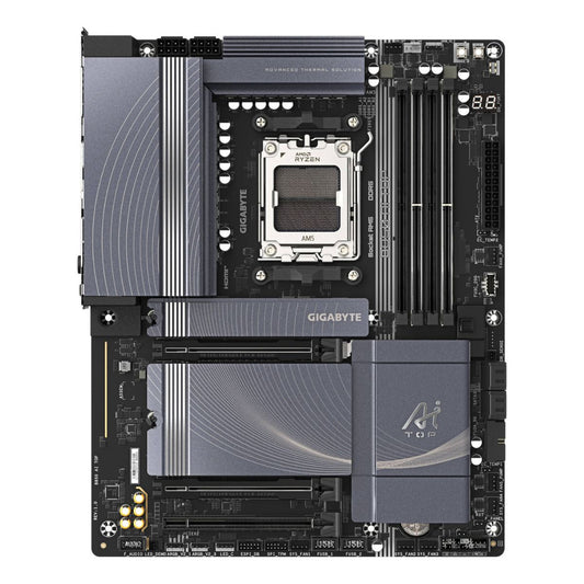 GIGABYTE B850 AI TOP AM5 ATX Motherboard, AMD B850 Chipset, 4x DDR5 DIMM Slots, Up to 256GB Max Memory, 2x PCIe 5.0 x16, 3x M.2 Slots, WiFi & Bluetooth Connectivity | B850-AI-TOP