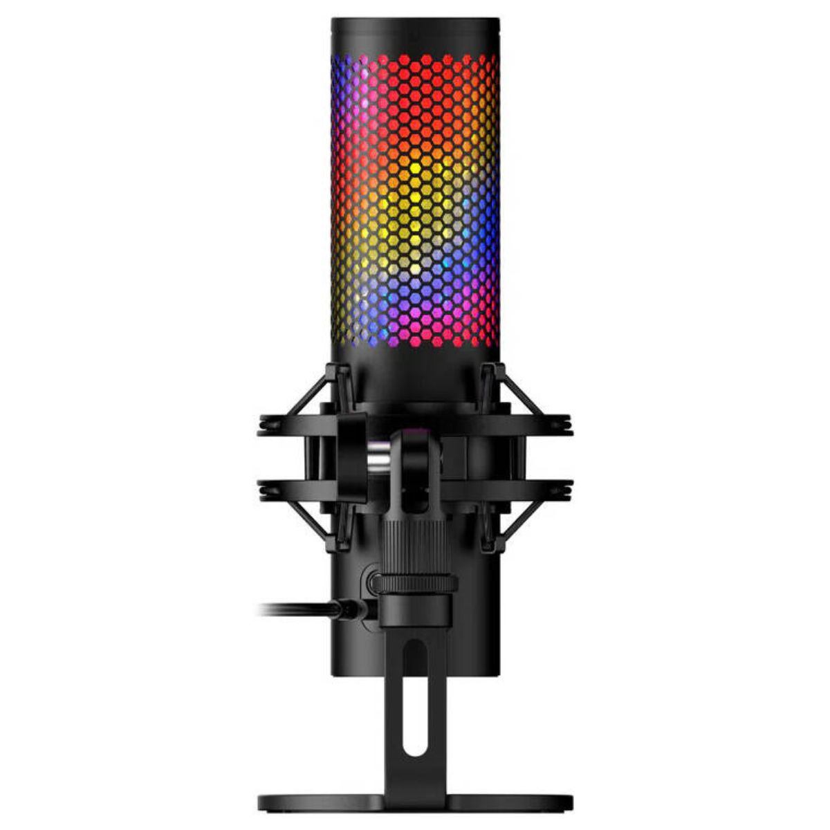 HyperX QuadCast 2 S USB Microphone | Dynamic Lighting Display | Tap-to-Mute Sensor | Detachable Shock Mount | Black | 9A273AA