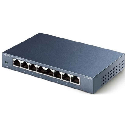 TP-Link TL-SG108 8-Port Gigabit Desktop Switch | 10/100/1000Mbps Ethernet Ports | 16Gbps Switching Capacity | Energy-Efficient Design | Black