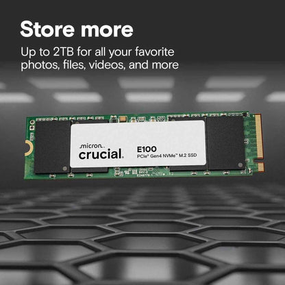 Crucial E100 SSD M.2 NVMe PCIe Gen4 Internal SSD, Up to 4,700MB/s, Laptop & Desktop Compatible