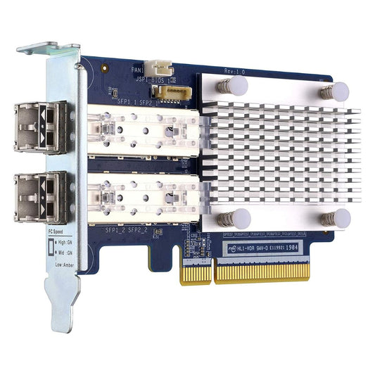 QNAP QXP-16G2FC Dual-Port 16Gb Fibre Channel Expansion Card with SFP+ Transceivers