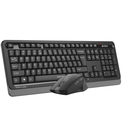 A4Tech FGS1035Q Silent 2.4GHz Wireless Keyboard & Mouse Combo – QuietKey, Splash Resistant, Grey