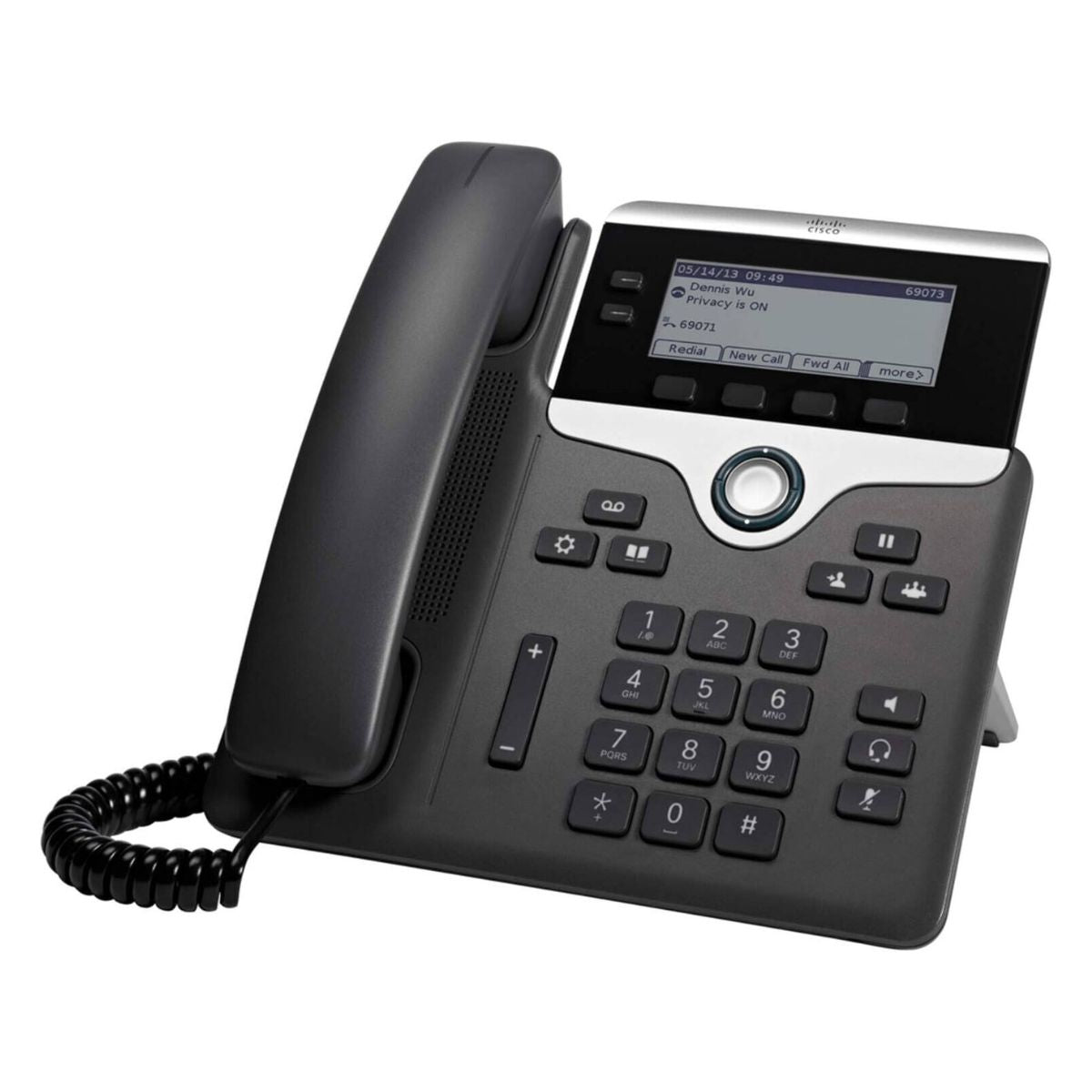 Cisco 7821 IP Phone, 3.5" Screen, 1 PoE Class, Full Duplex Speakerphone, Wideband Audio, 4 Soft Keys, 2 Programmable Line Keys, 10/100 Ethernet Switch, Gray