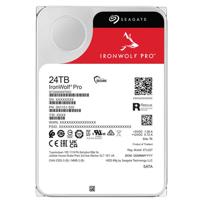 Seagate IronWolf Pro Up To 24TB NAS HDD – 3.5" SATA III, 7200 RPM