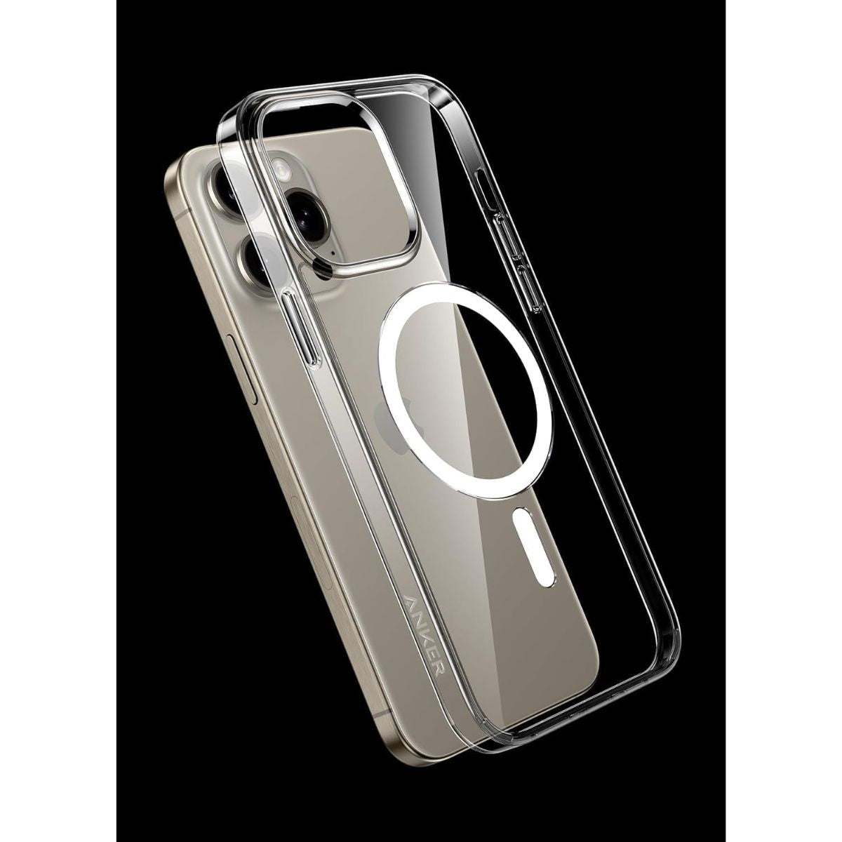 Anker Clear Magnetic Phone Case for iPhone 15 Pro | MagSafe Compatible | Anti-Yellowing | Military-Grade Protection | Clear | A90A7H01