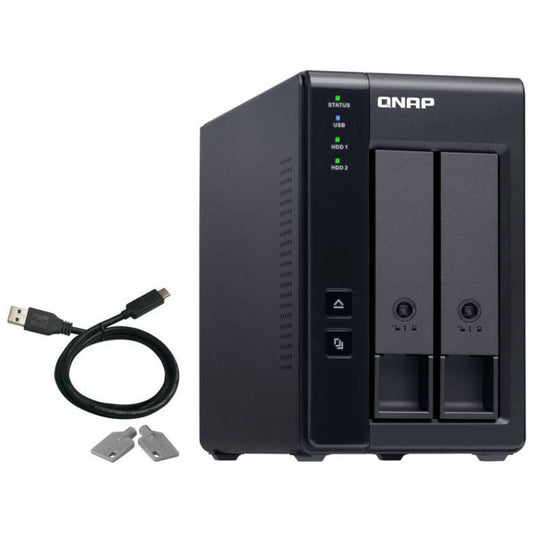 QNAP TR-002 2-Bay USB Type-C RAID Expansion Enclosure – SATA HDD/SSD Storage for NAS, Windows, Mac & Linux