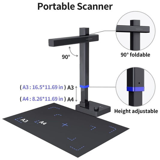 CZUR Shine Ultra Pro 24MP Document Scanner | A3 Large Format Book Scanner | 440 DPI