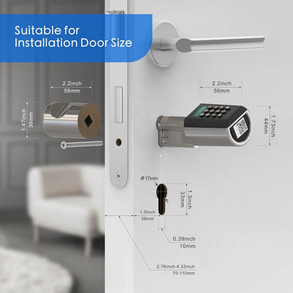 WELOCK PCB41 Smart Keypad Door Lock – Password &amp; RFID Electronic Smart Lock, Bluetooth App Control, Keyless Entry, Black | PCB41