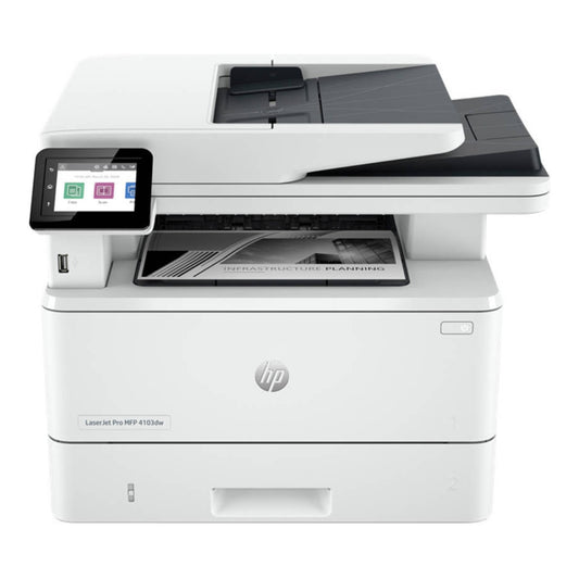 HP LaserJet Pro MFP 4103dw Printer, 2.7" Color Touchscreen Display, Up to 42ppm Print Speed, Up to 40cpm Copy Speed, 50 Sheets ADF Capacity, White | 2Z627A