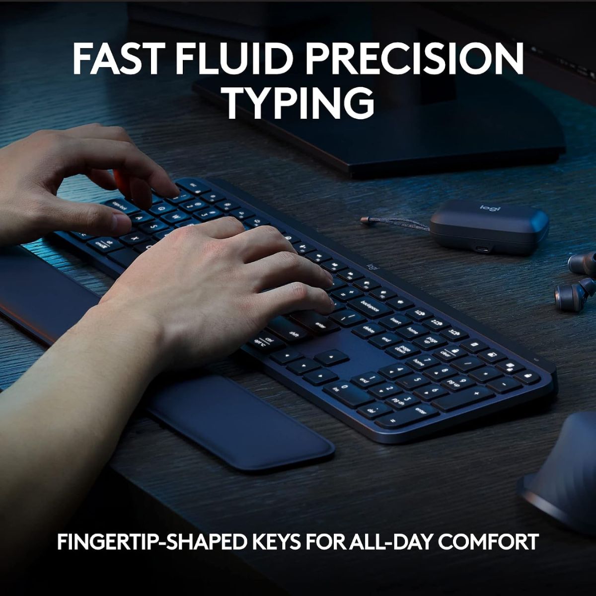 Logitech MX Keys S Wireless Keyboard | Low Profile | Backlit | Bluetooth | USB-C | Programmable Keys | AR Layout | Graphite | 920-011595