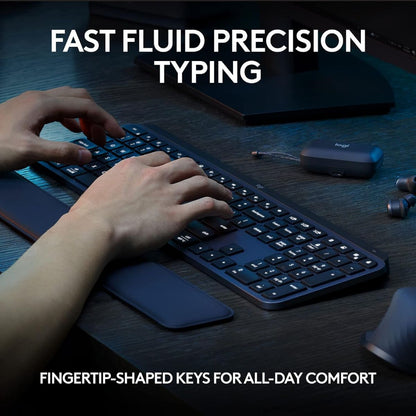 Logitech MX Keys S Wireless Keyboard | Low Profile | Backlit | Bluetooth | USB-C | Programmable Keys | AR Layout | Graphite | 920-011595