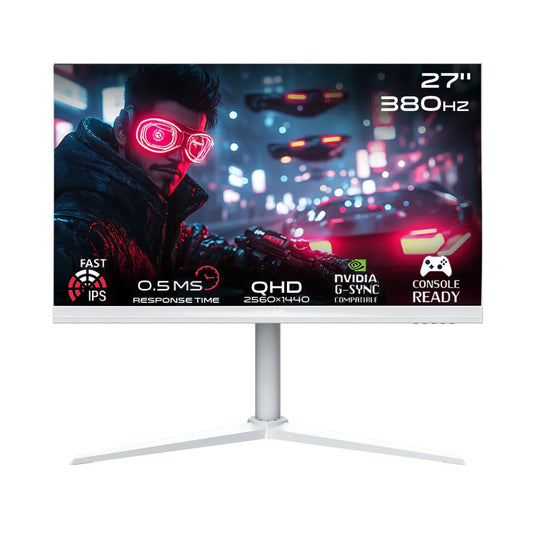 GAMEON GOAP27QHD380IPS Artic Pro Series 27" QHD, 380Hz, MPRT 0.5ms, HDMI 2.1, Fast IPS Gaming Monitor (Supports PS5) - White