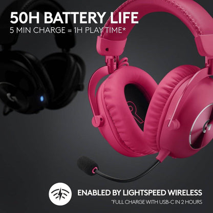 Logitech G PRO X 2 LIGHTSPEED Wireless Gaming Headset – 50mm Graphene Drivers, DTS:X 7.1, Bluetooth/USB/3.5mm