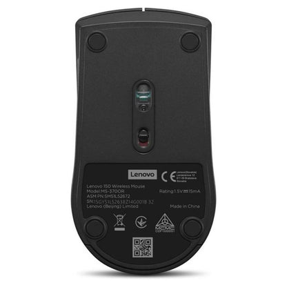 Lenovo 150 Wireless Mouse | 1000 DPI | 3 Buttons | 2.4GHz Wireless | USB-A Receiver | Black | GY51L52638