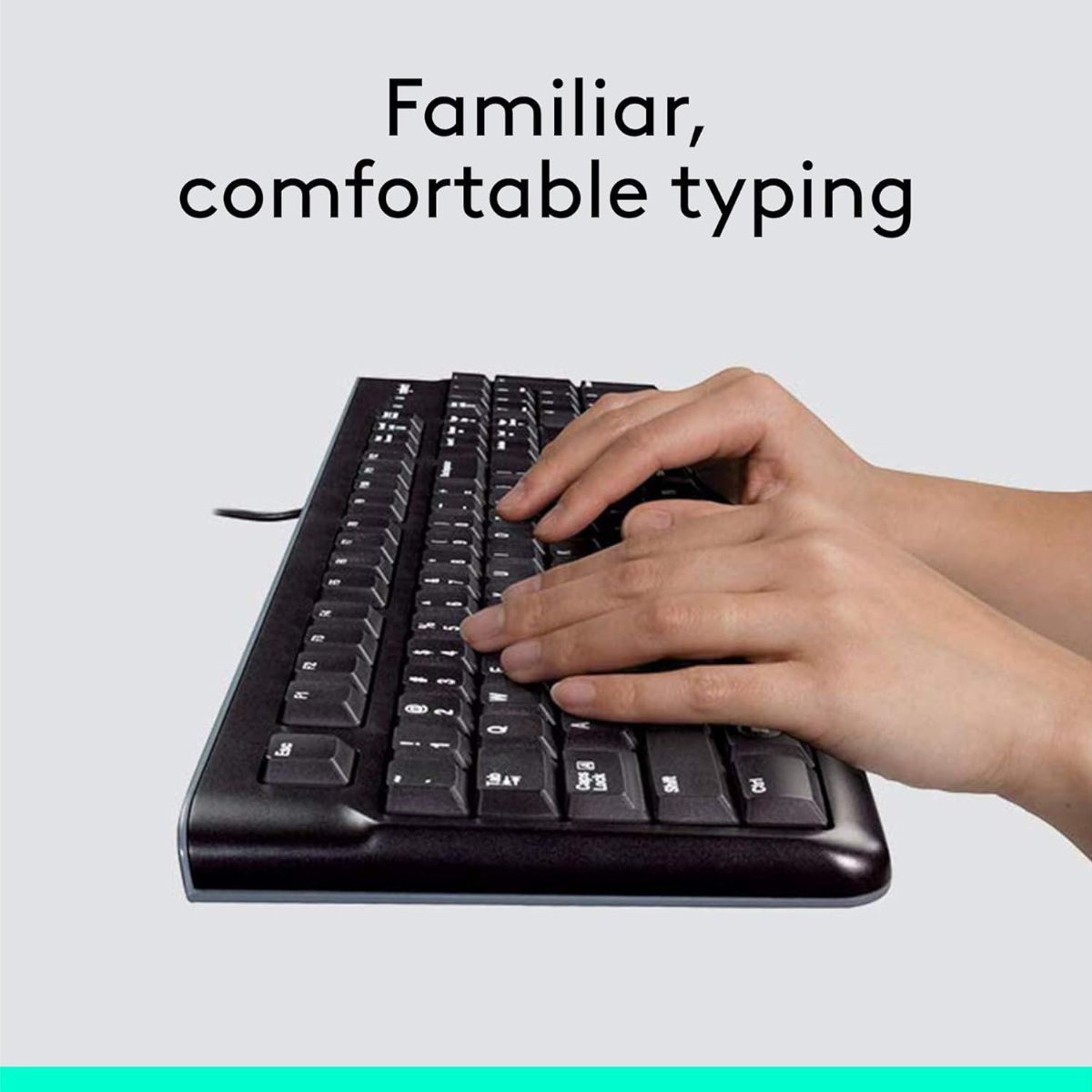 Logitech MK120 Wired Keyboard and Mouse Combo | Full-Size Keyboard | Optical USB Mouse | English/Arabic Layout | Black | 920-002546
