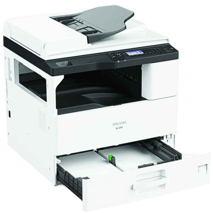 Ricoh M 2701 A3 Black & White Multi-Function Laser Printer, Copy, Print, Scan, 4-Line LCD Operation Panel, Prints Up to 27 ppm Speed, 600 x 600 dpi Resolution, 600 Standard Input Sheet, White | M 2701