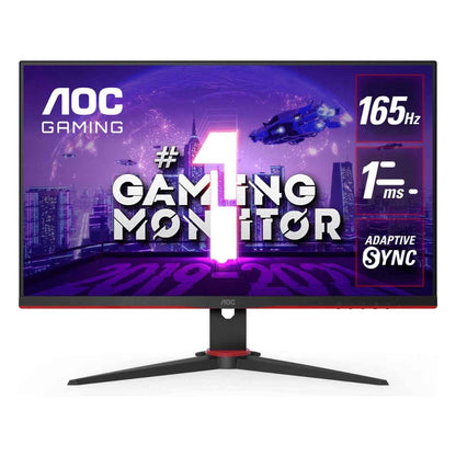 AOC 27G2SE 27" AdaptiveSync Gaming Monitor, 165Hz 1920 1080VA Display, 1ms Response Time, 16.7M Color, 178° (H) / 178° (V) Viewing Angle, VGA 1, HDMI 1.4 2, DP 1.2 1, Black- Red
