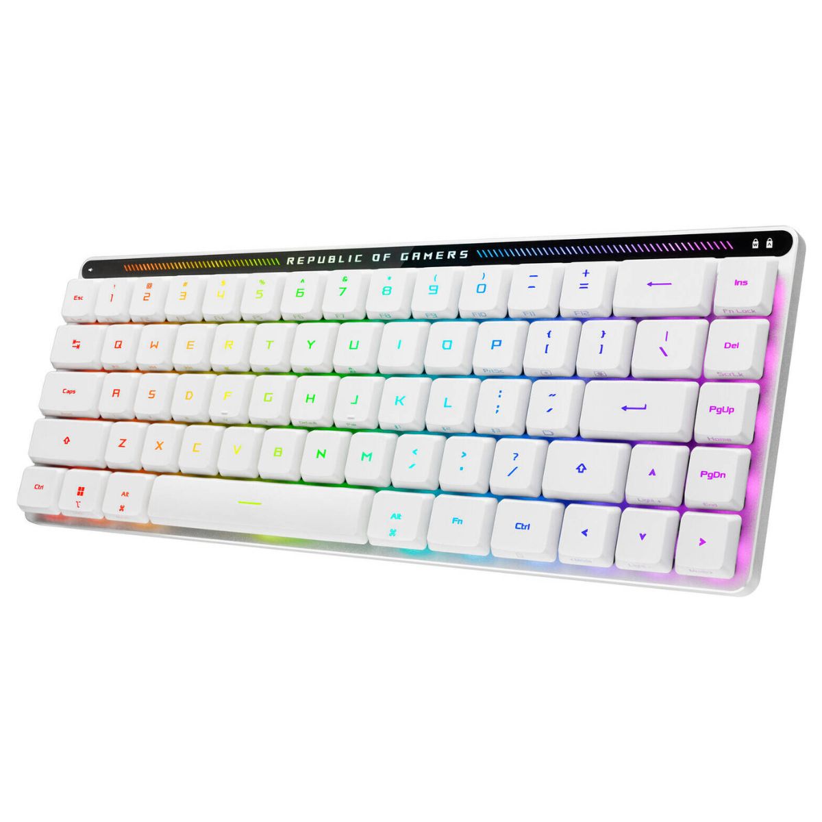 Asus ROG Falchion RX Low Profile Gaming Keyboard – 65% Compact, Tri-Mode Wireless, Optical Switches, Touch Panel, Aura RGB