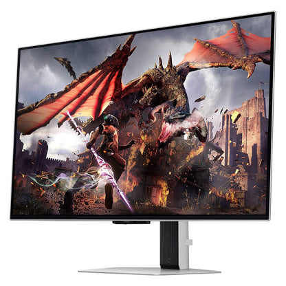 Samsung Odyssey G8 32" 4K UHD OLED Gaming Monitor, 240Hz, 0.03ms, HDR10+, FreeSync, Smart Features, Silver | LS32DG802SMXUE