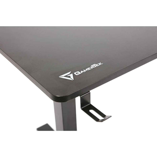 GamerTek Gaming Desk Alpha Pro RGB Flexi Corner Gaming Desk – 160x100cm, Carbon Fiber Texture, L-Shape Design, Black