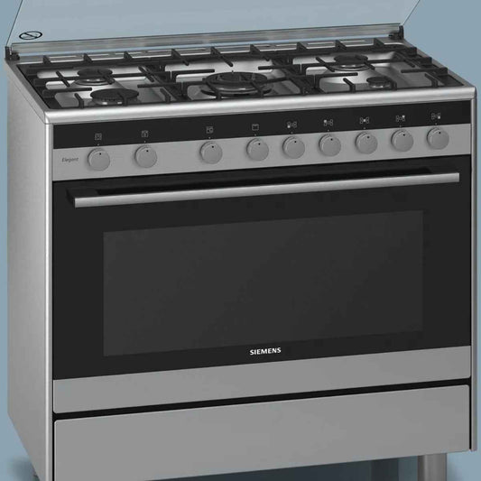 Siemens iQ100 Free-Standing Gas Range Cooker HG73G6357M With Sabaf Burners – 90 × 60 cm, Stainless-Steel Finish