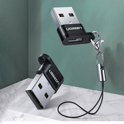 UGREEN US280 USB-C Female to USB-A 2.0 Male Adapter | 480Mbps | Aluminum Alloy | Black | 50568