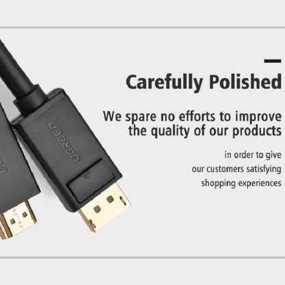 UGREEN 10239 4K UHD DisplayPort to HDMI Cable | 4K 3D Vision | Audio & Video Sync | 1.5m | Black