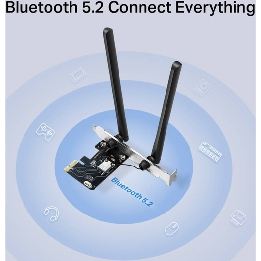 MERCUSYS MA86XE AXE5400 Wi-Fi 6E PCIe Adapter | Tri-Band 5.4Gbps | Bluetooth 5.3 | 2 Antennas | OFDMA & MU-MIMO | WPA3 | Windows 10/11