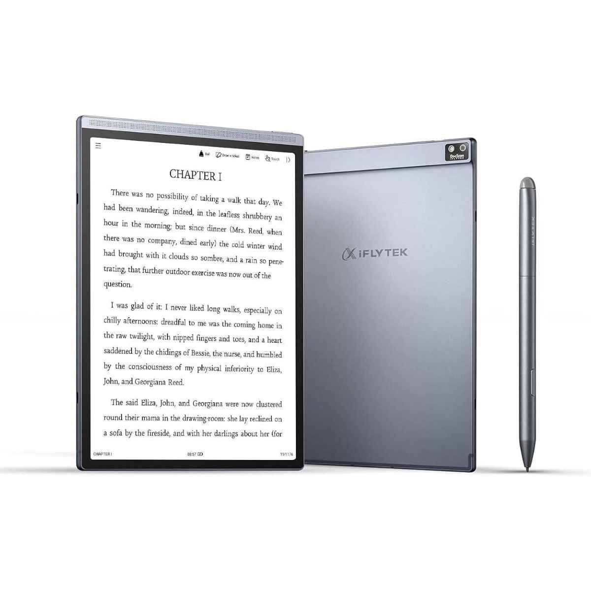 iFLYTEK AINOTE Air 2 Tablet, 8.2" HD E-Ink Display, 4GB RAM, 32GB Storage, WiFi 6 & Bluetooth 5.0, Gray