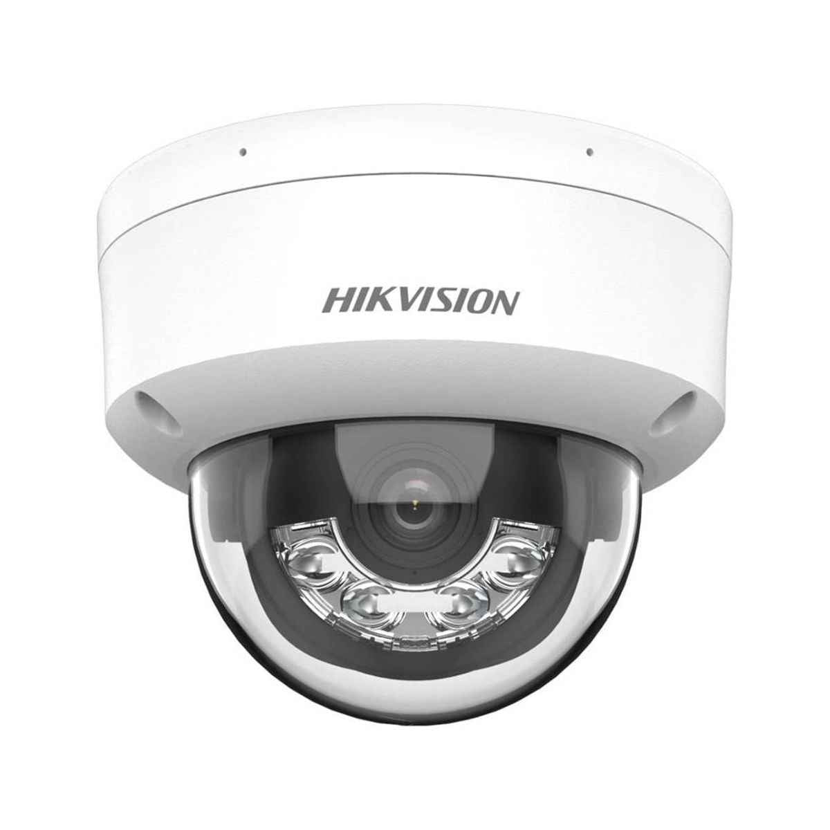 Hikvision 2MP Smart Hybrid Light Fixed Dome Network Camera | 2.8mm Lens | H.265+ Compression | Built-in Microphone | Up to 30m IR Range | IP67 Rated | White | DS-2CD1123G2-LIU