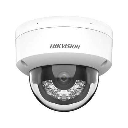 Hikvision 2MP Smart Hybrid Light Fixed Dome Network Camera | 2.8mm Lens | H.265+ Compression | Built-in Microphone | Up to 30m IR Range | IP67 Rated | White | DS-2CD1123G2-LIU
