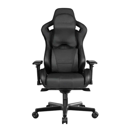 AndaSeat Dark Knight Premium Gaming Chair, Frog seat tray big memory lumbar pillow big memory headrest pillow 65mm casters black aluminum base, carbon pvc - Black