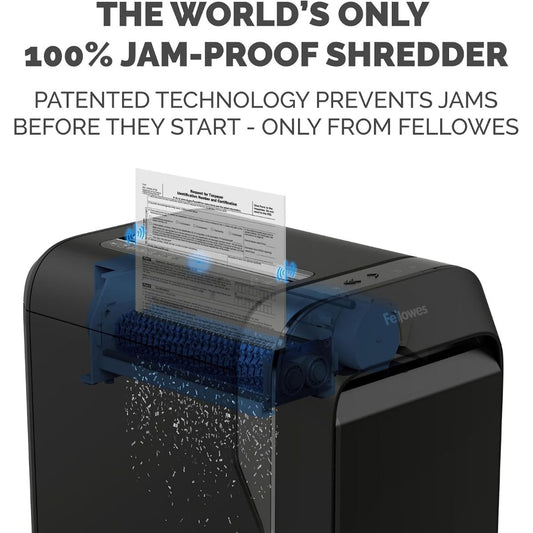 Fellowes Powershred LX220 Micro-Cut Shredder | P-4 | 20-Sheet Capacity | 2 × 12mm | 8-Gallon Bin | Black | 5015401