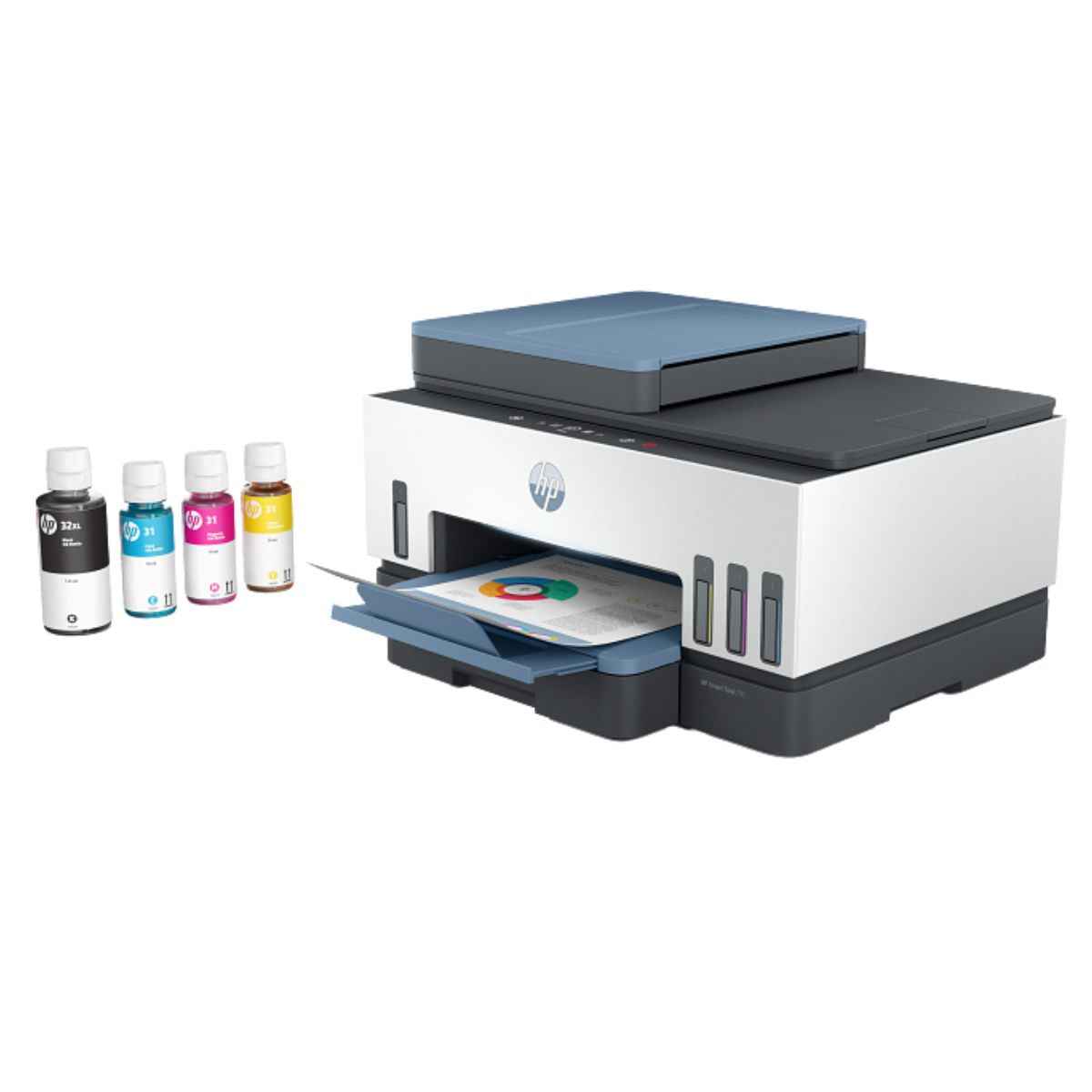 HP Smart Tank 795 All-In-One Printer, Print / Copy / Scan / Fax / ADF, Wireless Functions, Up To 15ppm Print Speed, 1200 DPI, 250 Sheets Input Capacity, Bluetooth & Wi-Fi Connectivity, Blue | 28B96A