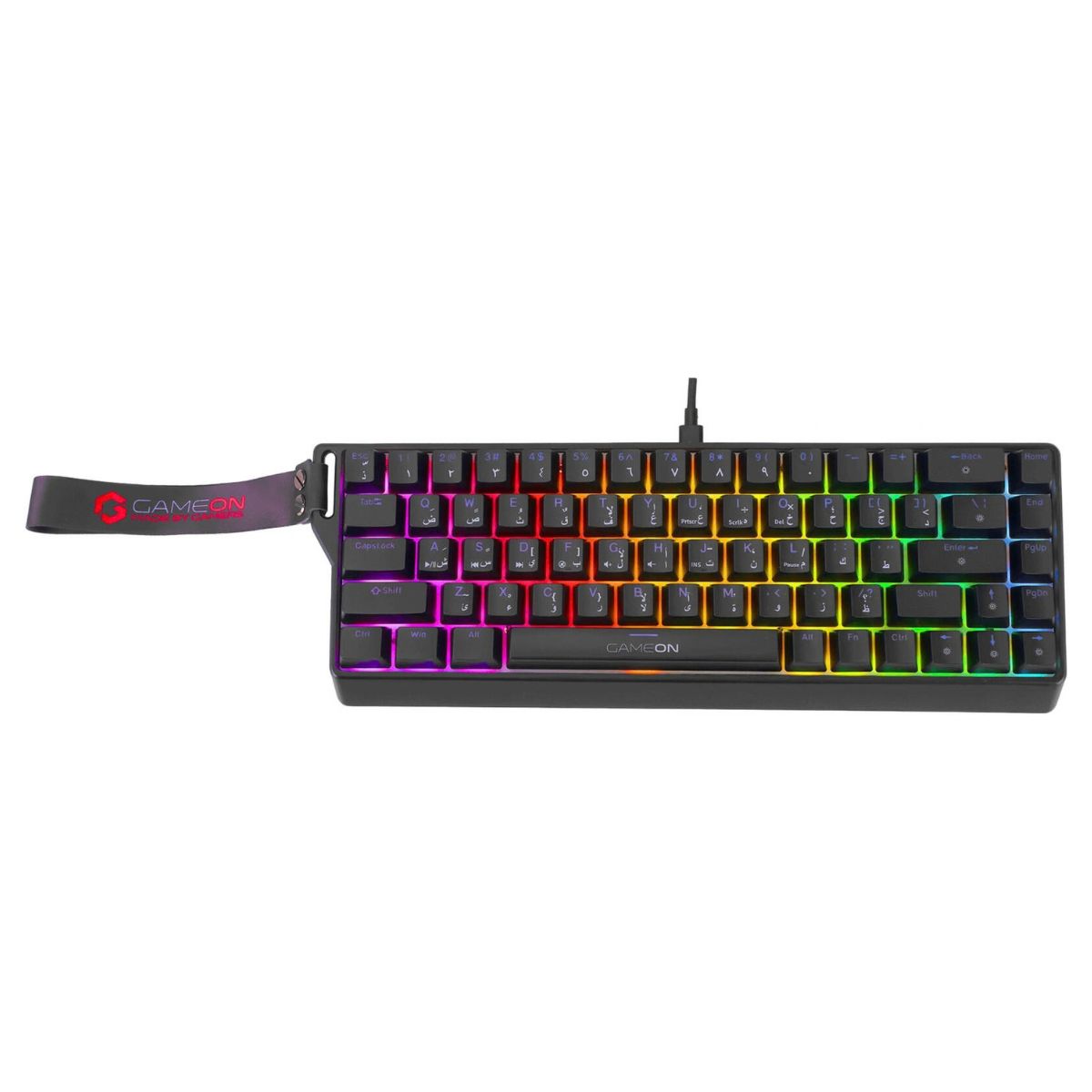 GAMEON GOMG1K8-RS MAGPRO 60% Magnetic Mechanical Gaming Keyboard | 68 Keys | Outemu Peach Crystal Pink | RGB | English & Arabic | USB-C | GOMG1K8-RS