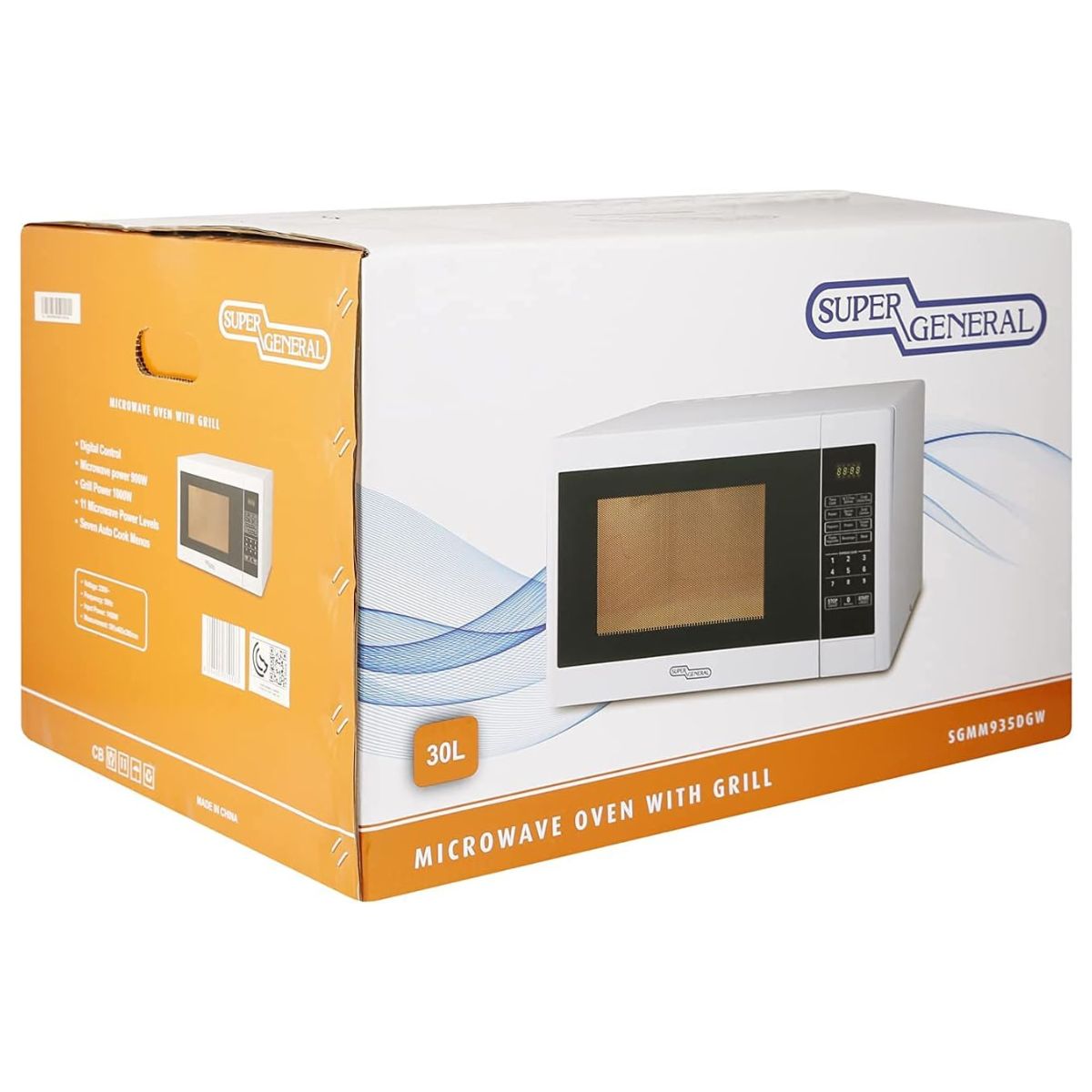 Super General SGMM935DGW Microwave Oven – 30L Capacity, Digital Control, White