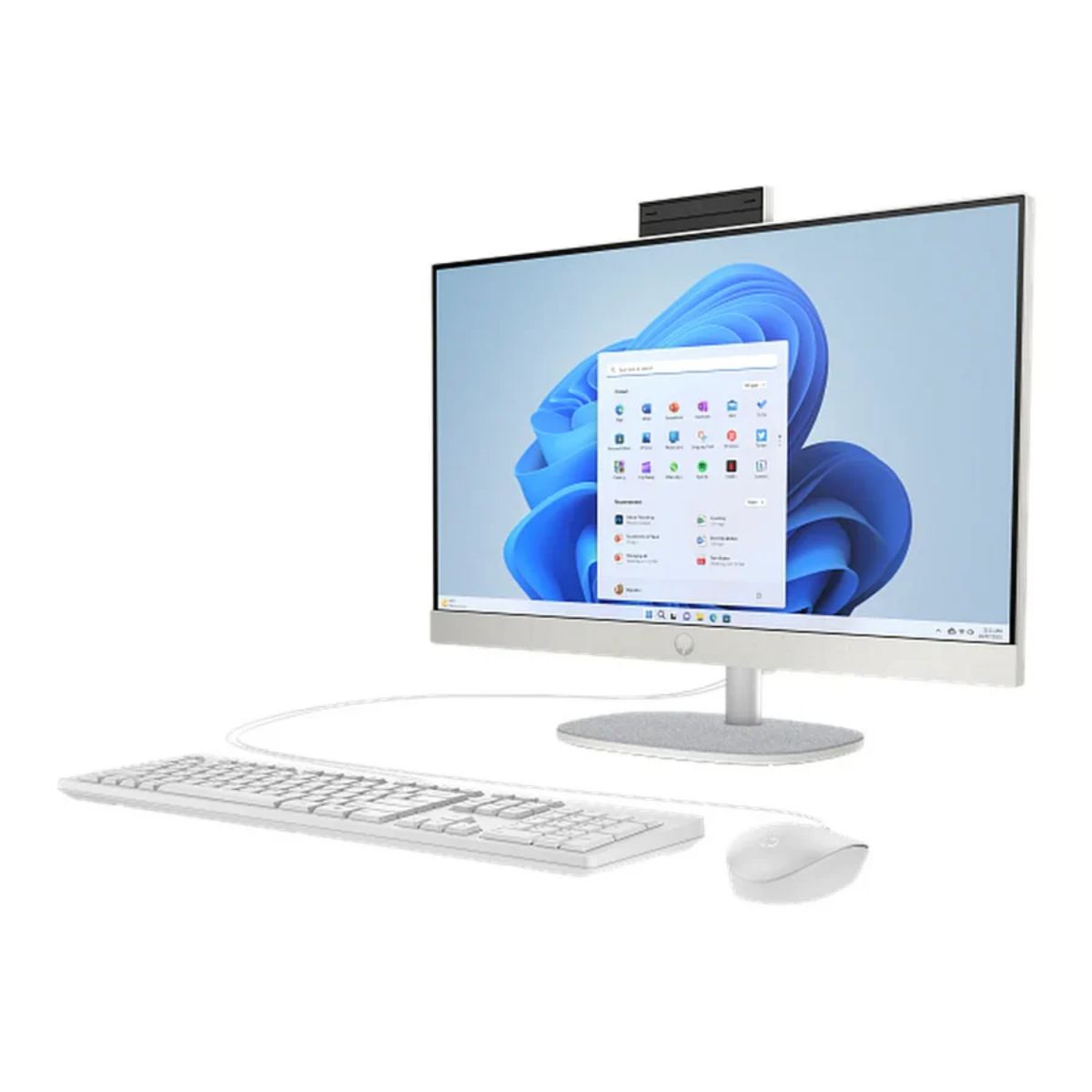 HP All-in-One 24-cr0383 Desktop PC | Intel Core i7-1355U | 23.8-Inch FHD IPS | 16GB RAM | 512GB SSD | DOS | Shell White | D75CYEA