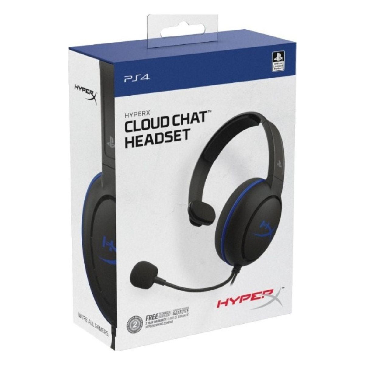HyperX Cloud Chat Headset | PS4 Licensed Chat Headset | Reversible Design | Lightweight Comfort | HX-HSCCHS-BK/EM