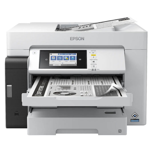 Epson EcoTank Pro M15180 3-in-1 Mono ( Black ) A3 Touchscreen Printer, 4800 x1200 DPI, 25ppm Print Speed, 125 Sheets Output Tray Capacity,, 66,000 Pages / Month Print Volume, White | C11CJ41407BY
