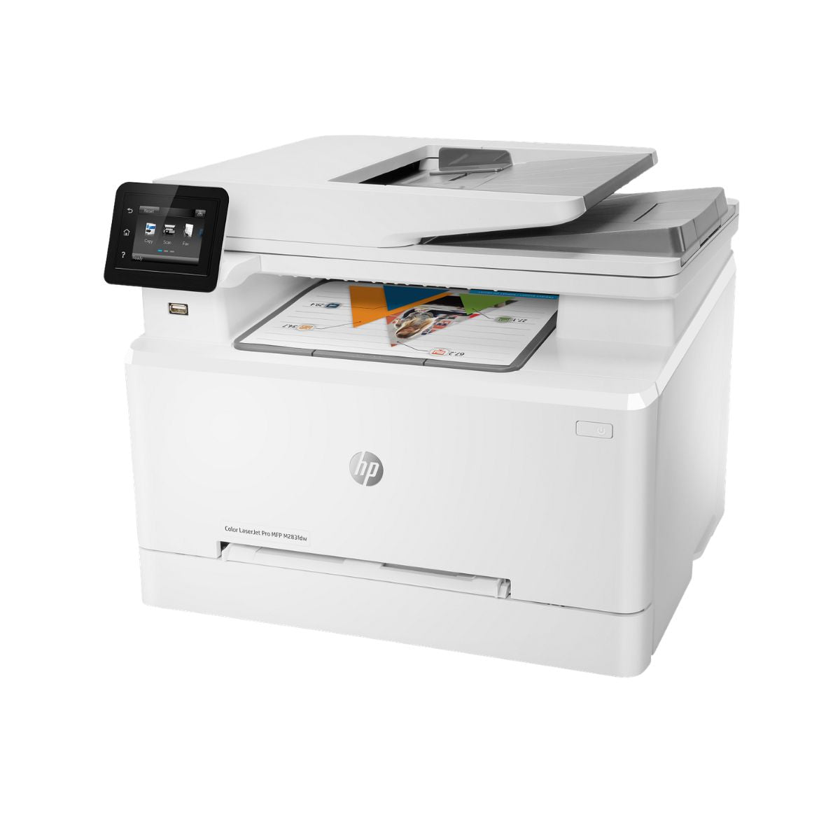 HP M283fdw Color LaserJet Pro Multi-Function Printer, Print, Copy, Scan, Fax, 22 ppm Print Speed, 600 x 600 dpi Resolution, 2.7" Color Touchscreen, 50-Page ADF for Scanning and Copying- 7KW75A