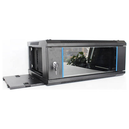 Bolein 4U Wall Mount Network Cabinet, 600 x 450mm, 19-Inch Rack, Removable Side Panels, Single Section Design, Black | BLWM-6404