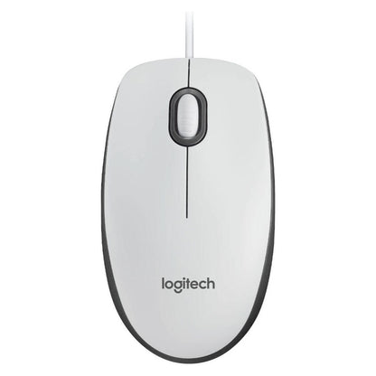 Logitech M100 Wired USB Mouse | Smooth Cursor Control | Plug & Play | No Software Setup |  Black, White | 910-005003,  910-001603 / 910-006764