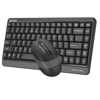 A4Tech Fstyler FGS1110Q 2.4G Wireless Keyboard & Mouse Combo – Silent Click, QuietKey, Splash Resistant, Grey